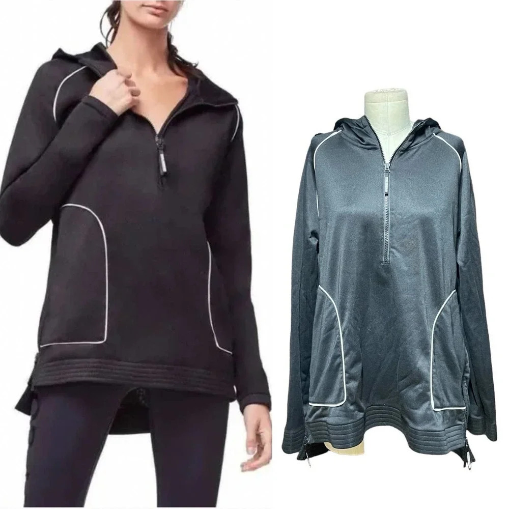 Good American Hero Performance Black Hoodie‎ Tunic Size 2/3 M/L